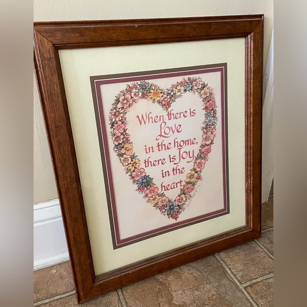 Where there is Love Charles F Humphrey Floral Hearts Art Print Framed Home Decor